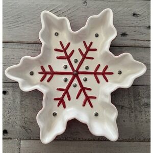 Hallmark Snowflake Christmas Candy &‎ Nuts Serving Dish or Holiday Trinket Dish